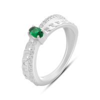 Серебряное кольцо CatalogSilver с изумрудом nano 0.518ct, вес изделия 2,61 гр (2192138) 18 размер