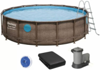Каркасний басейн Bestway 56725 (488х122 см) з картриджним фільтром, драбиною та тентом