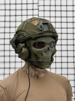 Шлем Fast Олива с наушниками в комплекте