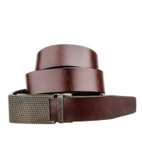 Оригінальний чоловічий ремінь з автоматичною латунною пряжкою 720214 Коричневий