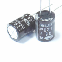 220mkF-35V 105C Low ESR 10x12 Samwha WL - конденсатор электролитический 220 мкФ - 35 В, 220uf35v, 35v220uf