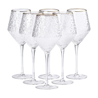 Набір келихів для вина Stunning фактурних 6 штук по 600 мл, золото