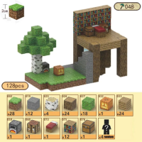 Магнітний Конструктор Майнкрафт Будиночок На Висоті З Різними Елементами зі 128 деталей