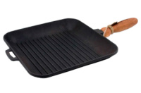 Сковорода чугунная 28*28*4см квадратная (гриль) (Т307)