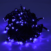 Гирлянды 100LED (ДИОД) Blue, 10 метров, черная изоляция (уличная), BOX