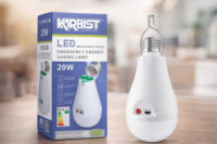 Светодиодная аварийная LED-лампа Kirbist 20Вт E27 USB-Type-c с двумя аккумуляторами ОПТОМ