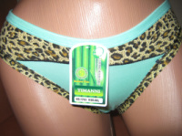 Трусики молодіжні Timanni бамбук м'ятні з леопардової вставкою і окантовкою розмір M/L