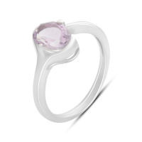 Серебряное кольцо CatalogSilver с натуральным аметистом 1.025ct, вес изделия 2,53 гр (2189411) 18 размер