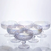 Набір креманок на ніжці 6 штук із товстого скла rainbow HP-19-257