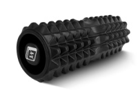 Масажний ролик EasyFit Grid Roller 33 см v.1.2 із заглушками з обох сторін (чорний)