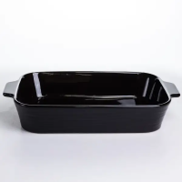 Форма для запікання порцелянова 2.3 л 31х21х6 см чорна для запіканки овочів м'яса S12926
