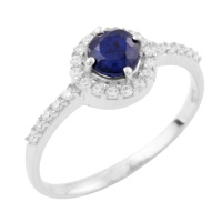 Серебряное кольцо CatalogSilver с натуральным сапфиром 1.065ct, вес изделия 1,6 гр (1236611) 17.5 размер