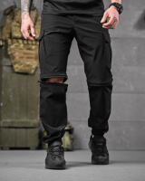 Стрейчові літні тактичні штани-шорти PARADOX чорні ДЛ6297