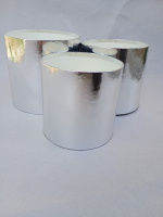 Подарочные коробки без крышки / набор 3 шт / серебро глянец