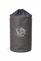 Корзинка для грязного белья круглая «SWEET HOME» 40*55 см (серый)