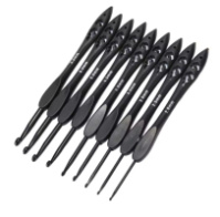 Набор алюминиевых крючков для вязания с удобной пластиковой ручкой 9 шт 2-6 мм