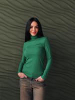 Жіночий гольф в рубчик «Made» оптом | Батал 54-56, Зелений