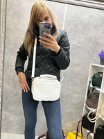 Два окремих відділи. Біла - спортивна, молодіжна крос-боді сумочка - ТОП продажу літнього сезону (0566)