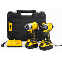 Набор аккумуляторного инструмента 2в1 шуруповерт и гайковерт 21V бесщеточные, с 2 аккумуляторами в кейсе