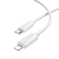 Кабель BOROFONE BX123 Leya PD30W silicone charging data cable iP White (6941991124181)