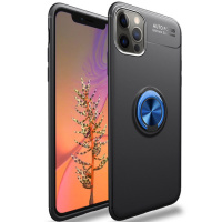 TPU чохол Deen ColorRing під Магнітний тримач (opp) для Apple iPhone 12 Pro Max (6.7«») (Чорний / синій) - купити в SmartEra.ua