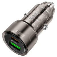 Автомобільний зарядний пристрій HOCO Z52 Spacious PD38W (1C1A) car charger Transparent Black (6942007601740)