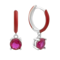 Серебряные серьги CatalogSilver с фианитами, емаллю (60002191)