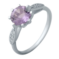 Серебряное кольцо CatalogSilver с натуральным аметистом 1.479ct, вес изделия 2,45 гр (2043027) 17 размер