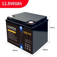 Литий-железо-фосфатный аккумулятор GEAR LiFePO4 12.8V 60AH (BMS-60A/60A), (197x165x170), 5.5kg  до 6000 циклов, Q1