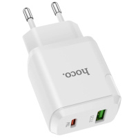 Сетевое зарядное устройство Hoco N5 USB/ Type-C QC PD 20W белое