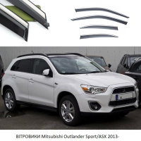 Дефлектори вікон Mitsubishi Outlander Sport/ASX 13- П/К скотч«FLY»(Нерж.ст.3D)BMTJX1323-W/S(34)