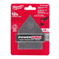 Сітка шліфувальна PG Mesh HL MILWAUKEE, 67х92мм, зерно 220, (12шт+подкладка) (для M12 FDSS) (заміна на 4932501321)