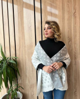 Двосторонній шарф Louis Vuitton біло-сірий