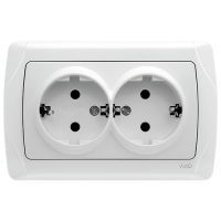 Розетка VIKO двойная с заземлением белая