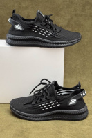 Кроссовки женские тексиль, цвет черно-белый, 243RF58