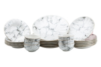 Столовий сервіз на 6 персон керамічний Marble, білий