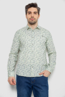 Сорочка чоловіча однотонна з принтом, колір жовтий, 186R2115