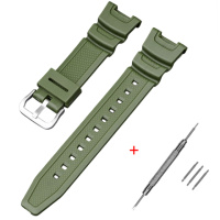 Ремінець для годинника Casio SGW-100 Army Green SI полімерний зелений (1051-1050)