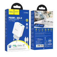 Мережевий Зарядний Пристрій Hoco C105A Stage dual port PD20W+QC3.0 Type-C to Lightning М'ят.упак.