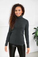 Жіноча тепла базова водолазка «Kelly» оптом| Батал| Розпродаж моделі 54-56, Графіт