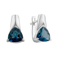 Серебряные серьги CatalogSilver с топазом Лондон Блю 2.805ct (2095569)