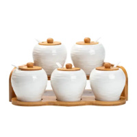 Набор банок для сыпучих продуктов из 5 штук по 250 мл фарфоровый HP1253 HP1253