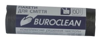 Пакети для сміття 60л/20шт, міцні, чорні BuroClean EuroStandart