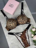 Комплект Victoria's Secret Starstruck Shine Strap Push-Up Bra леопардовий kk8072