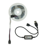 LED лента USB RGB 5V, IP 20, 5м, с Bluetooth, на самоклейке