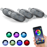 Габарит - RGB - 37х17мм - 12V Led 3 діодів - у решітку радіатора Bluetooth (4шт)