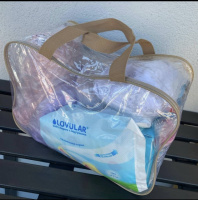 Прозора сумка у пологовий для вагітних 50х25х30, бежевий колір
