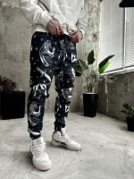 Теплі спортивні штани чоловічі матеріал трьохнитка на флісі