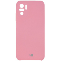 Чохол Silicone Cover Full Camera (AAA) для Xiaomi Redmi Note 10 / Note 10s (Рожевий / Light pink) - купити в SmartEra.ua