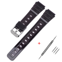 Ремінець для годинника Casio F-91W Jelly Black SI полімерний чорний 18,2 см
